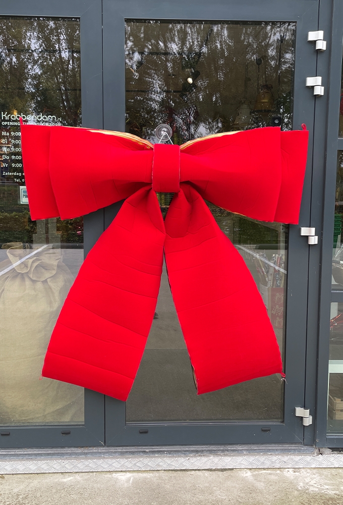 Deurstrik Sola Fluweel Bordeaux Goud metallic Deluxe 140x140cm