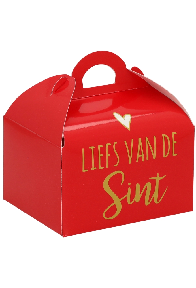 Chocolade Pepernoten Doosjes Liefs van de Sint 250gr 9.5x7.5x6cm 25st