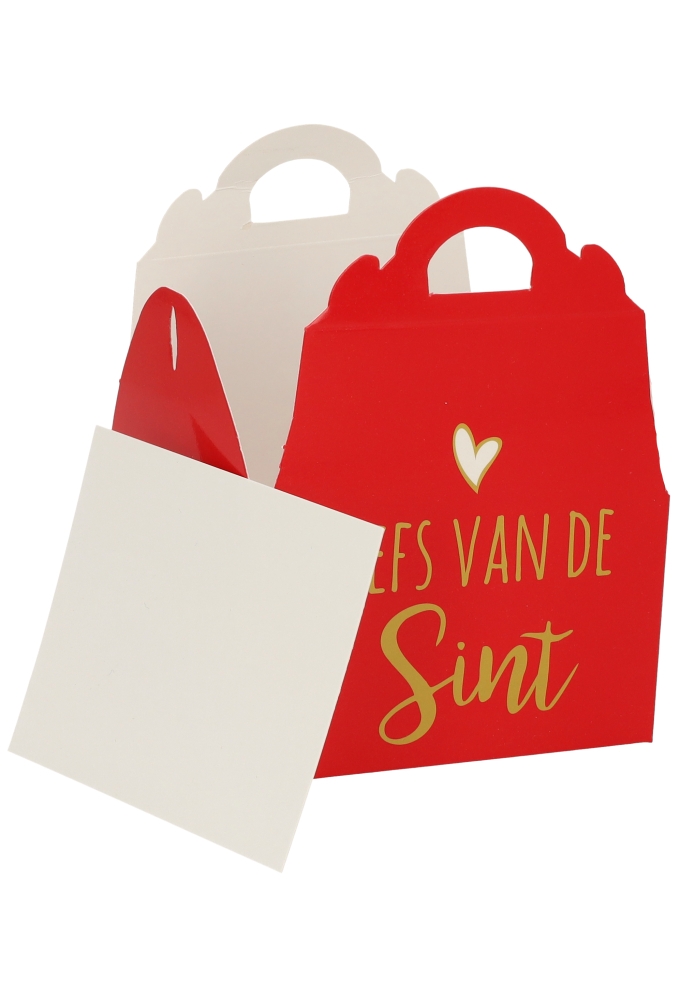 Chocolade Pepernoten Doosjes Liefs van de Sint 250gr 9.5x7.5x6cm 25st
