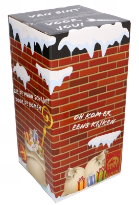 Sintgeschenkdoos Sinterklaas Schoorsteen Glans 22x22x44cm 15stuks