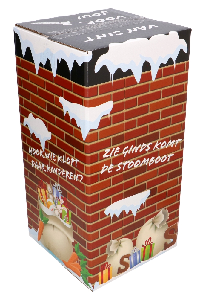 Sintgeschenkdoos Sinterklaas Schoorsteen Glans 22x22x44cm 15stuks