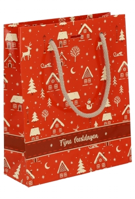 Kersttasjes Winter Sfeer Feestdagen & Lintgleuf 19X7x23cm 10stuks Kersttasjes Winter Sfeer Feestdagen & Lintgleuf 19X7x23cm 10stuks