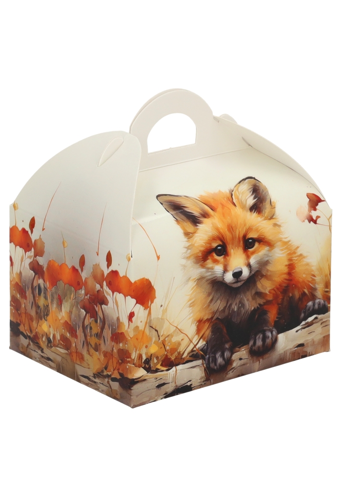 Bonbondoosjes Herfst Vos 250gr Met Koffersluiting 9.5x7.5x6cm 24stuks