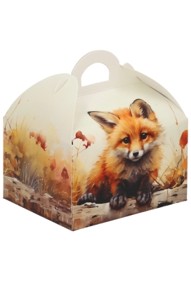 Bonbondoosjes Herfst Vos 250gr Met Koffersluiting 9.5x7.5x6cm 24stuks
