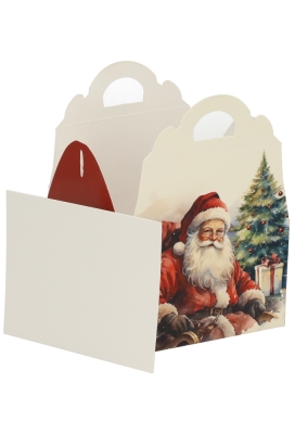 Bonbondoosjes Santa Claus 250gram Koffersluiting 9.5x7.5x6cm 24stuks Bonbondoosjes Santa Claus 250gram Koffersluiting 9.5x7.5x6cm 24stuks