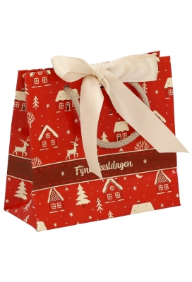 Kersttasjes Winter Sfeer Feestdagen & Lintgleuf 16x7x15cm 10stuks Kersttasjes Winter Sfeer Feestdagen & Lintgleuf 16x7x15cm 10stuks