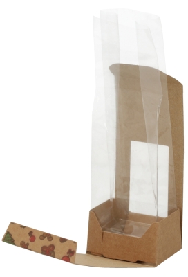 Kerstdoosje Brela Met Venster & Zakje 200gram 7x5.5x15cm 10 stuks Kerstdoosje Brela Met Venster & Zakje 200gram 7x5.5x15cm 10 stuks