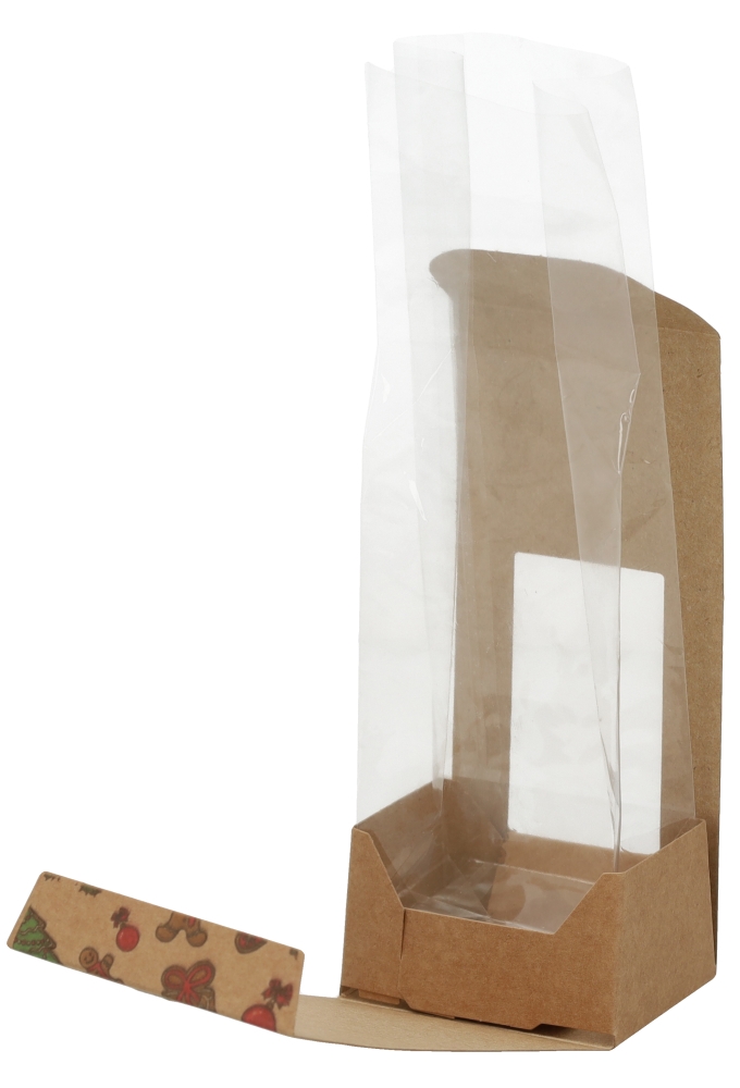 Kerstdoosje Brela Met Venster & Zakje 200gram 7x5.5x15cm 10 stuks