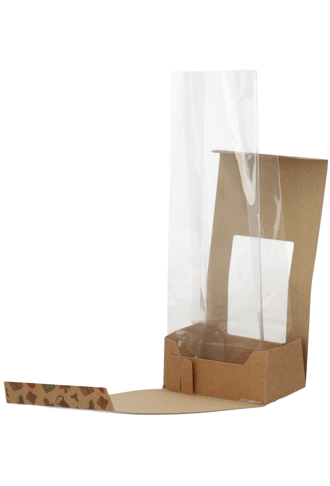 Kerstdoosje Brela Met Venster & Zakje 400gram 11x6.5x20cm 10 stuks