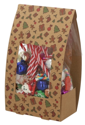 Kerstdoosje Brela Met Venster & Zakje 600gram 13x7.5x23cm 10 stuks Kerstdoosje Brela Met Venster & Zakje 600gram 13x7.5x23cm 10 stuks