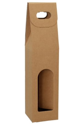 Wijndozen Vigo Kraft & Venster 1 fles 9x9x38.5cm 10stuks