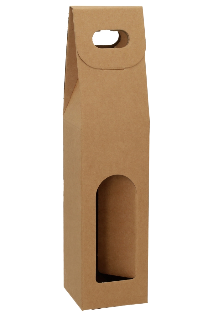 Wijndozen Vigo Kraft & Venster 1 fles 9x9x38.5cm 10stuks
