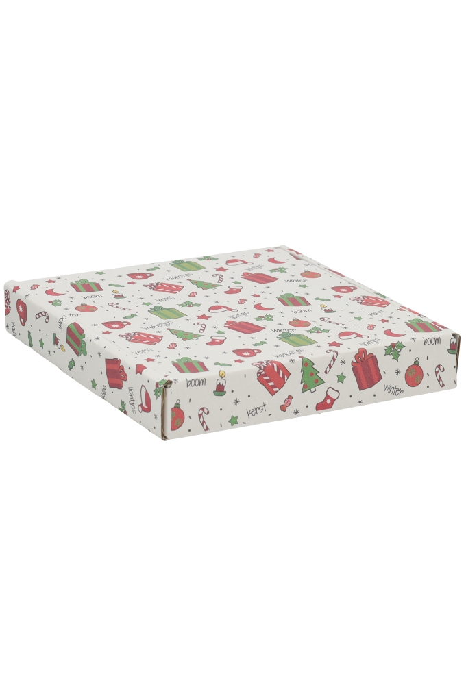 Brievenbusdoos Kerst Vierkant 17.5x17.5x2.8cm 10stuks