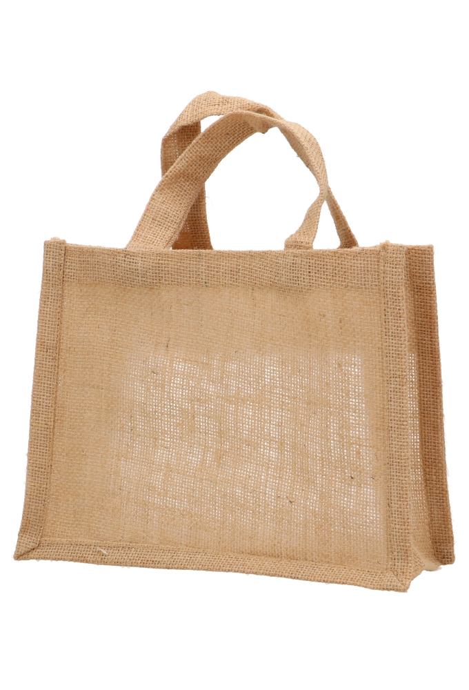 Kadotasje Jute Met Venster & Hengsel 25x12x20cm 9stuks