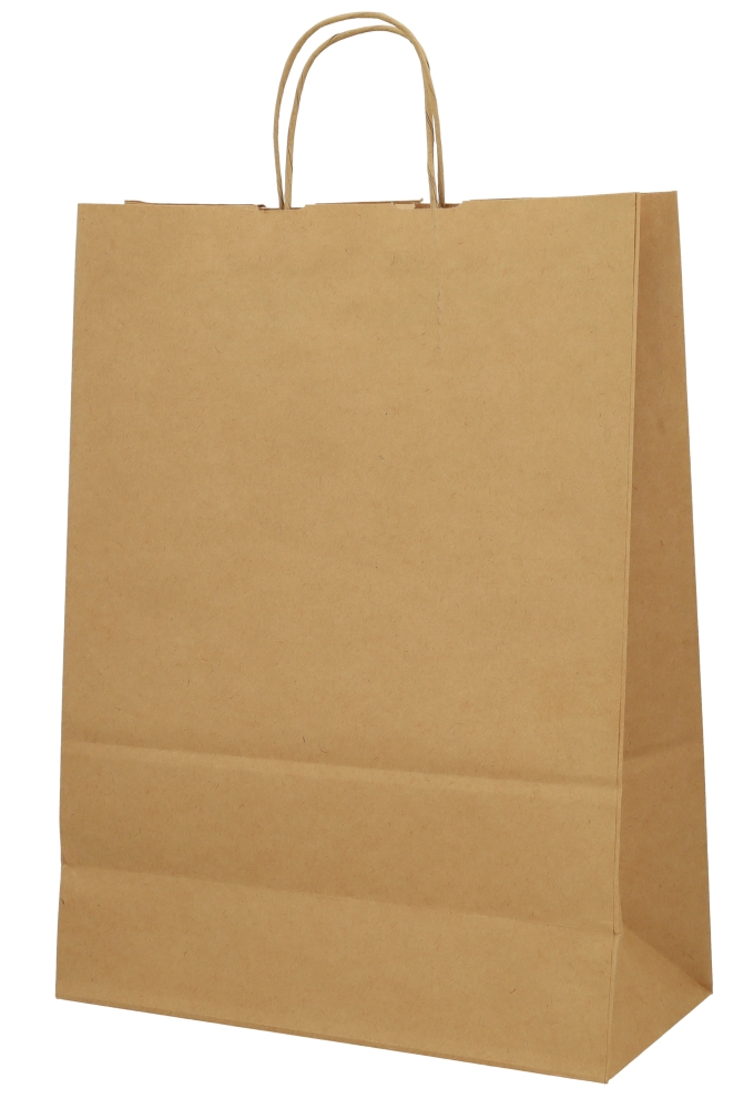 Papieren Draagtas & Handvat Sint Kraft A3 32x14x42cm 50stuks Papieren Draagtas & Handvat Sint Kraft A3 32x14x42cm 50stuks