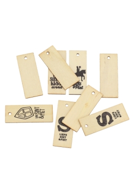 Houten Labels Sinterklaas Assorti Ophang Gaatje 2,6x5cm 50st