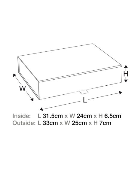 Luxueuze Magneetdozen Diamond & Lintje Zwart Mat 31.5x23.5x6.5cm 10st