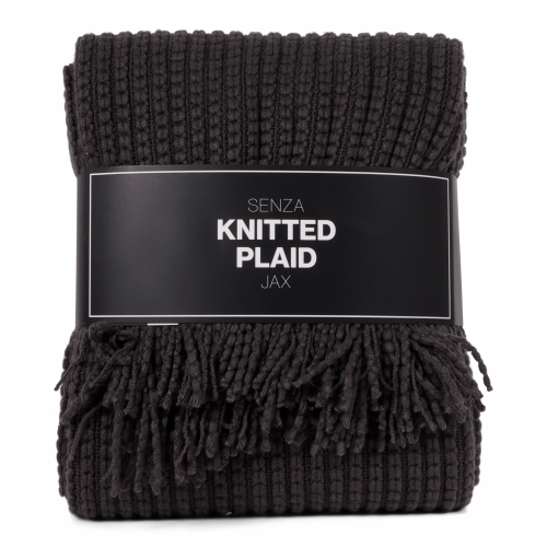 SENZA Knitted Plaid Jax Anthracite 1 stuk
