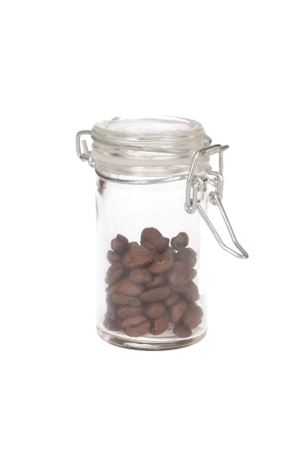 Glazen Weckpotje Rond Met Deksel & Zinken Beugel 4.5x4.5x8.5cm 6 stuks