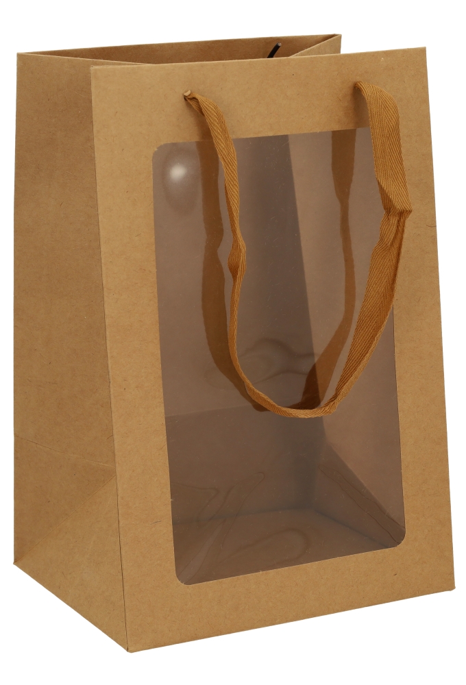 Kadotasjes Trazo Kraft Met PET Venster FSC® 20x16x30cm 10stuks