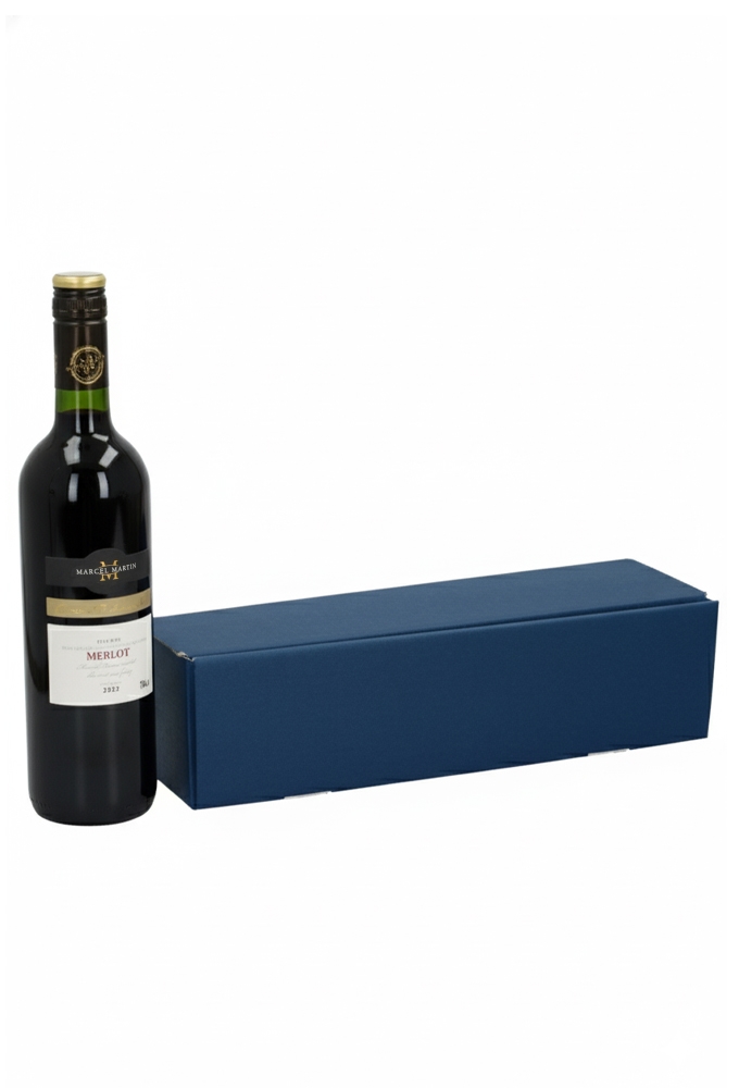 Luxe Wijndozen Ferro Middel Blauw voor 1 fles 34x9x9cm 100stuks