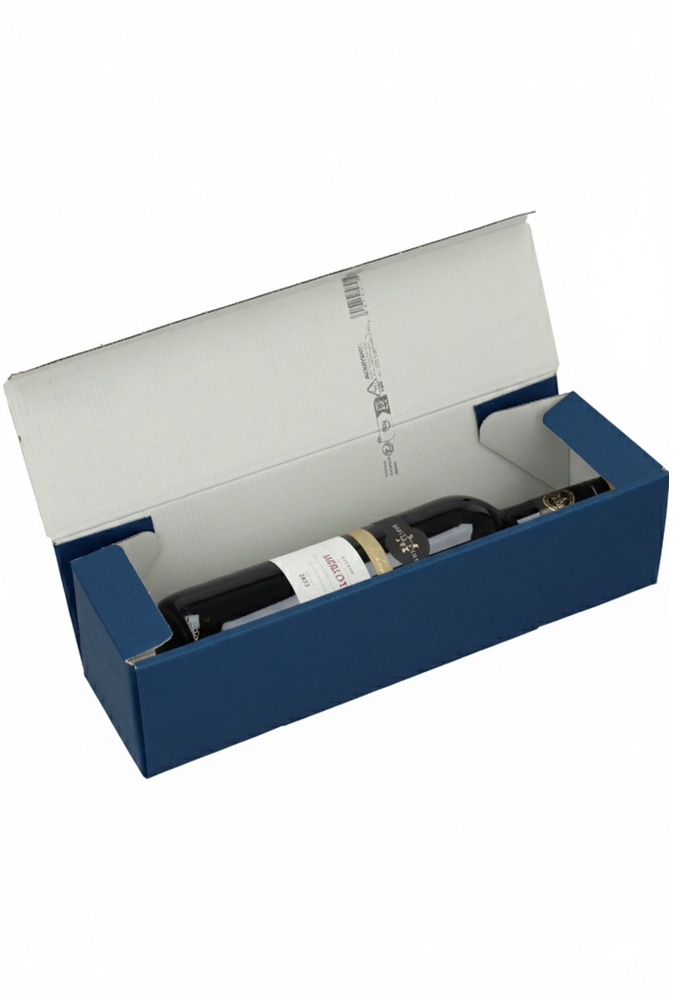 Luxe Wijndozen Ferro Middel Blauw voor 1 fles 34x9x9cm 100stuks