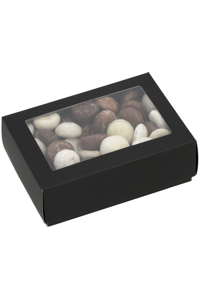 Geschenkdoos Brussel Zwart & Goud Met Venster FSC® 11.6x11.x5.5cm 10st