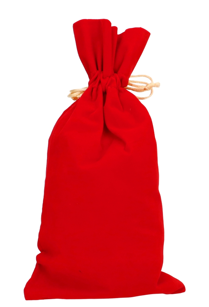 Luxe Fluweel Sintzakjes Rood Sint Mijter & Staf Goud 28x41cm 10stuks