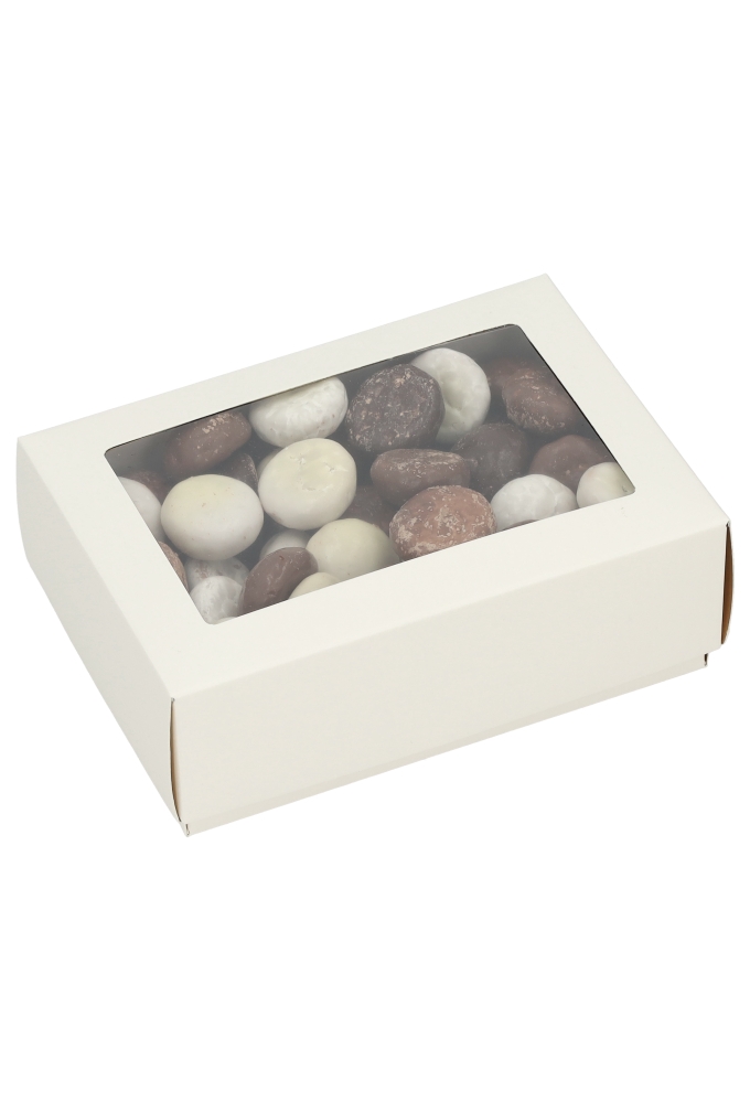 Geschenkdoos Brussel Wit & Goud Met Venster FSC® 16.5x11x5.5cm 10st