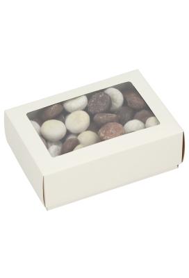 Geschenkdoos Brussel Wit & Goud Met Venster FSC® 16.5x11x5.5cm 10st