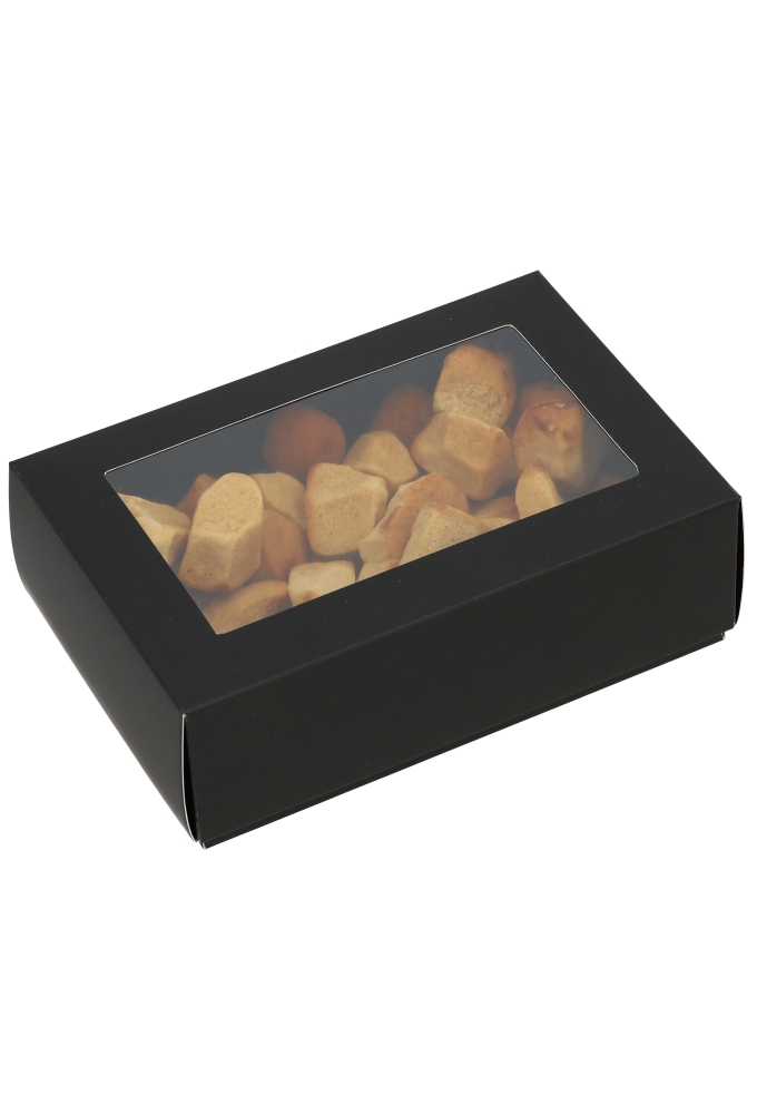 Geschenkdoos Brussel  Zwart & Goud Met Venster FSC® 13x9x4.5cm 10st