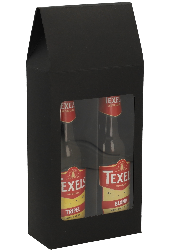 Bierverpakking Tivoli Black Window 2flesjes bier 15.5x7.5x30cm 10stuks