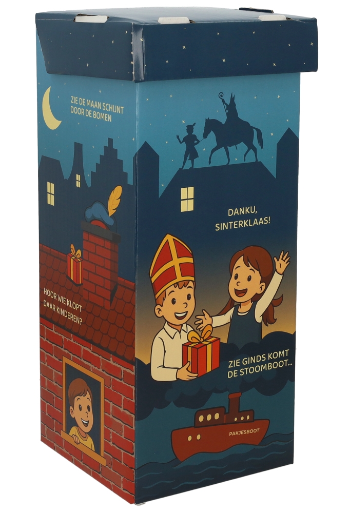 Sintgeschenkdoos Dank u Sinterklaas Full Colour 15x15x36cm 15stuks