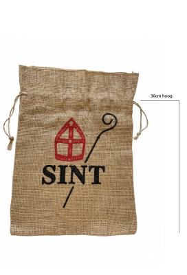 Sint Jutezak Sint Mijter & Staf Groot & Koord 30x40cm 25stuks  Sint Jutezak Sint Mijter & Staf Groot & Koord 30x40cm 25stuks