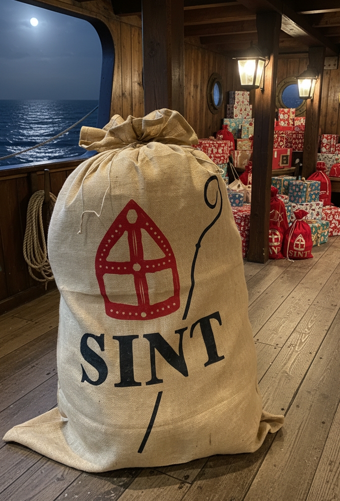 Sint Jutezak Sint Mijter & Staf XXL Groot Koord 100x150cm 1stuks 