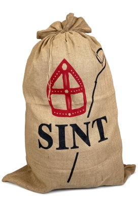 Sint Jutezak Sint Mijter & Staf XXL Groot Koord 100x150cm 1stuks  Sint Jutezak Sint Mijter & Staf XXL Groot Koord 100x150cm 1stuks