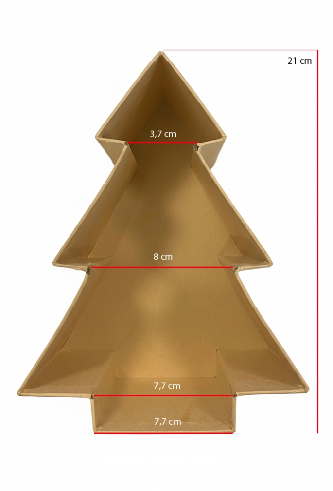 Geschenkdoos Met Deksel Glitter Kerstboom Rood Klein 21cm 1 stuk