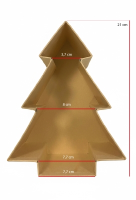 Geschenkdoos Met Deksel Glitter Kerstboom Rood Klein 21cm 1 stuk