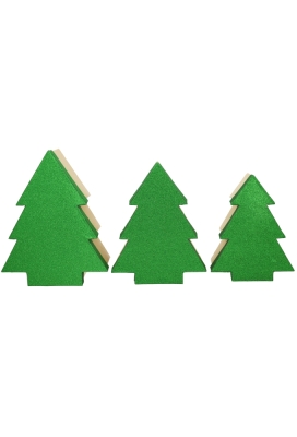 Geschenkdoos Met Deksel Glitter Kerstboom Groen Klein 21cm 1 stuk
