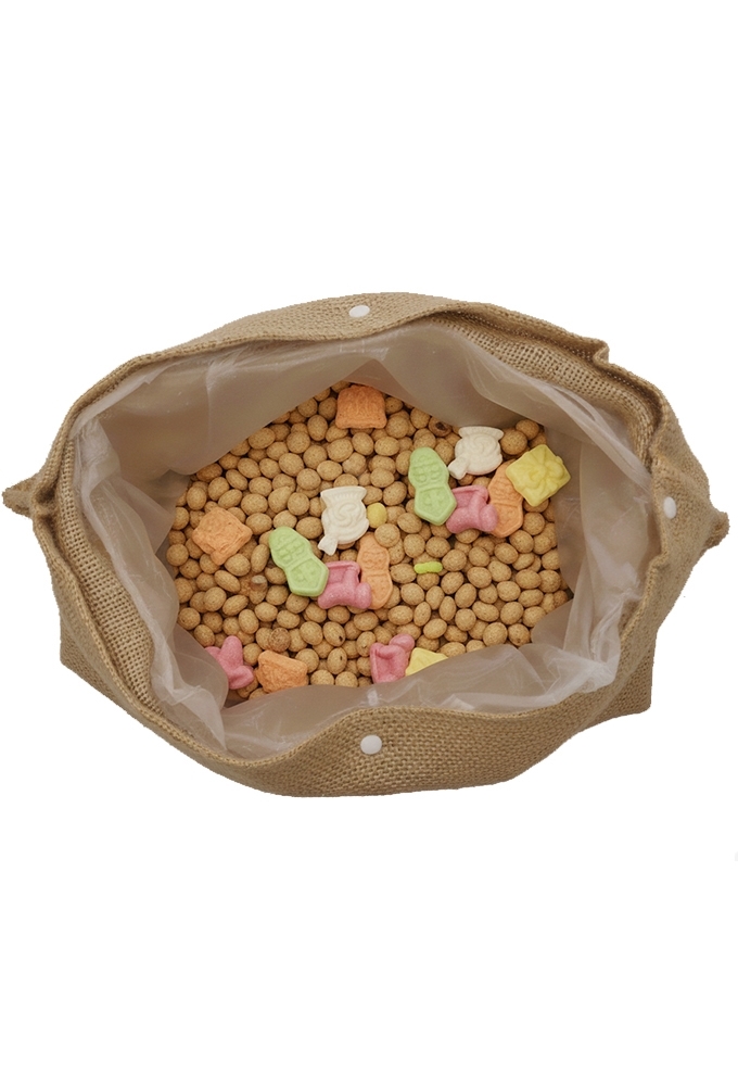 Pepernoten Strooizak Jute Met Uitneembare Plastic zak 38x82cm 10stuks