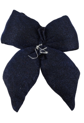 Strik Vellino Bolle Glitter Velvet Blauw Met 2 lussen 17x21cm 1 stuks