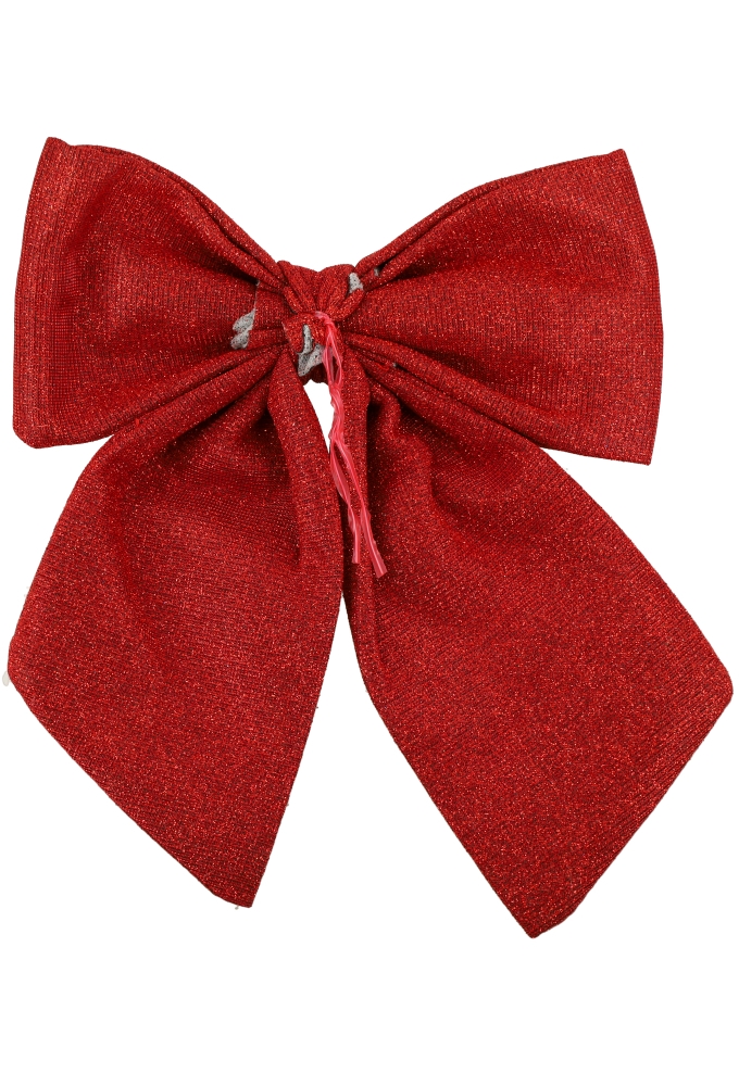 Decoratie Strik Lindos Rood Glitter 22x25cm 1 stuks