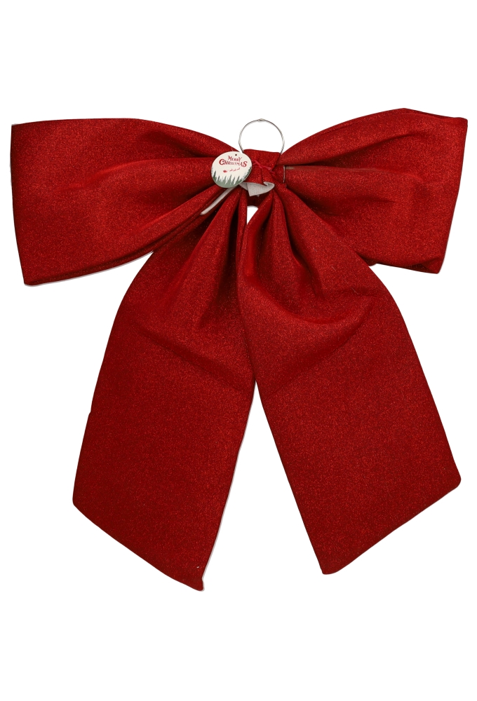 Decoratie Strik Lindos Rood Glitter 70x73cm 1 stuks