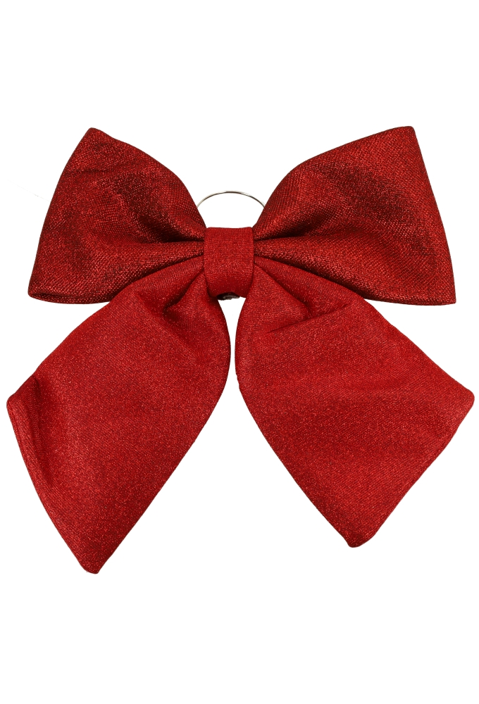 Decoratie Strik Lindos Rood Glitter 34x36cm 1stuks