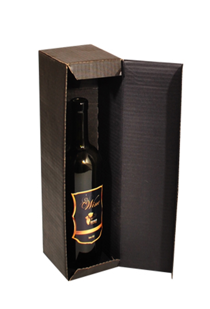 Wijndoos 1 fles Zwart 36.5x9.5x9.5cm FSC® 50stuks