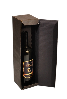 Wijndoos 1 fles Zwart 36.5x9.5x9.5cm FSC® 50stuks