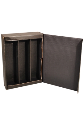 Wijndoos 3 fles Zwart 36x25.5x9.5cm FSC® 25stuks