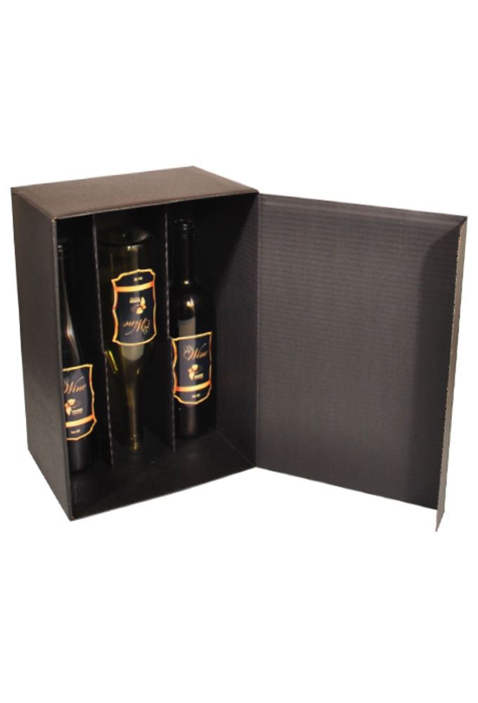 Wijndoos 6-fles Zwart 36.4x25x18.5cm FSC® 25stuks