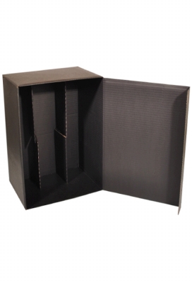 Wijndoos 6-fles Zwart 36.4x25x18.5cm FSC® 25stuks