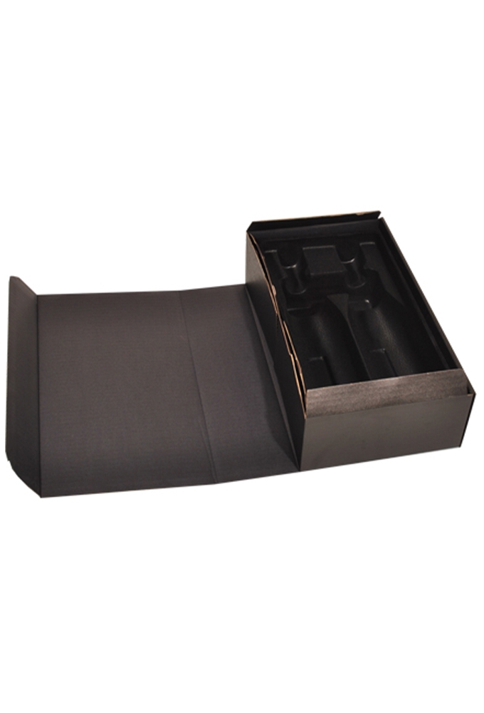 Wijndoos 2-fles Zwart 34.5x20x9.5cm FSC® 25stuks